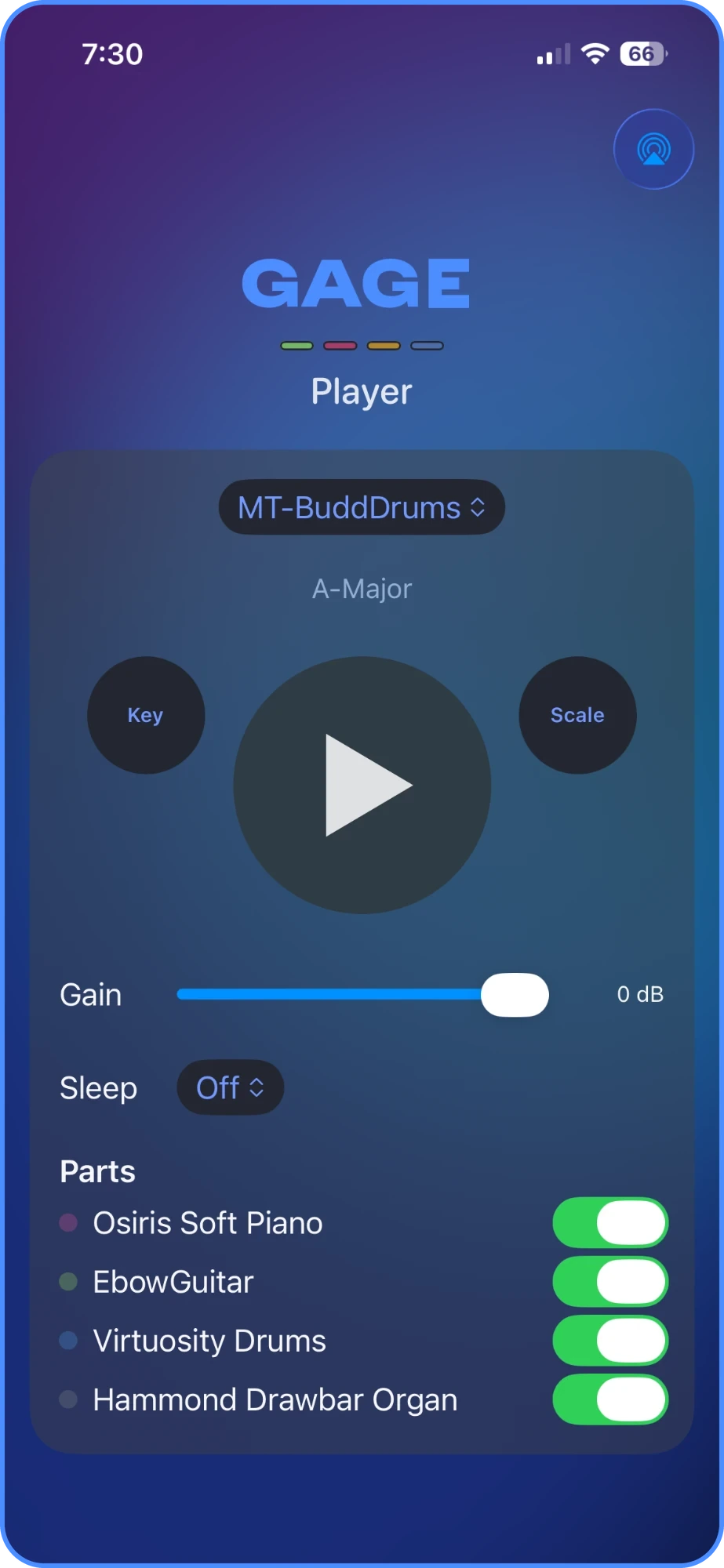 GAGE Player on iPhone