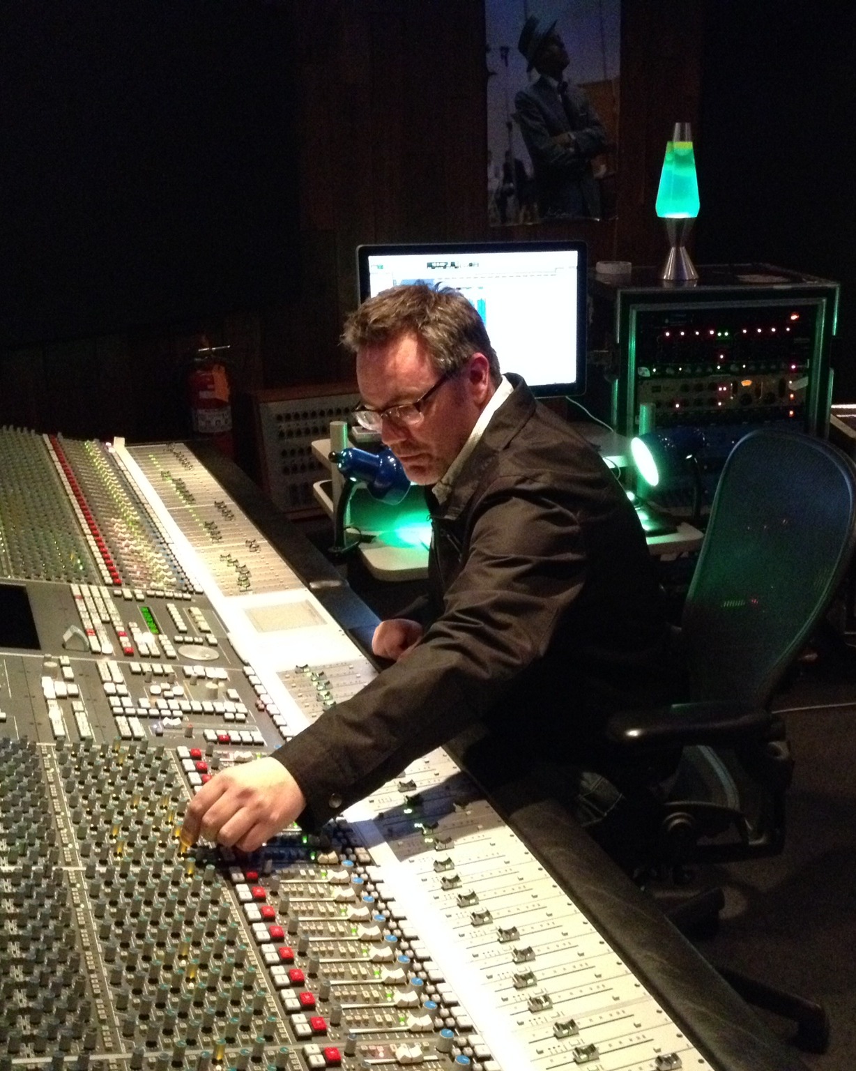 Kyle Johnson at the recording console