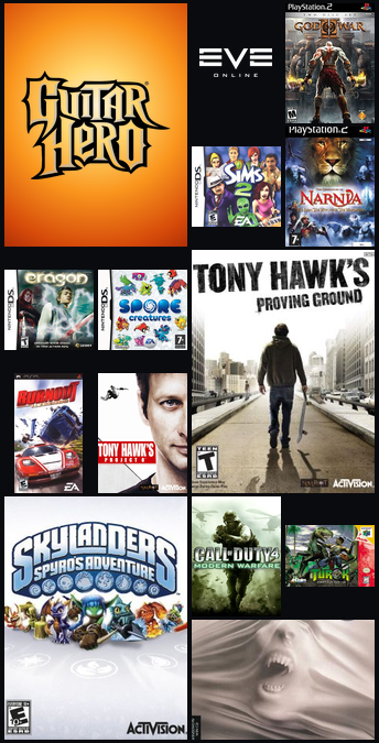 A collage of games Kyle worked on during the MoonTech Studios years